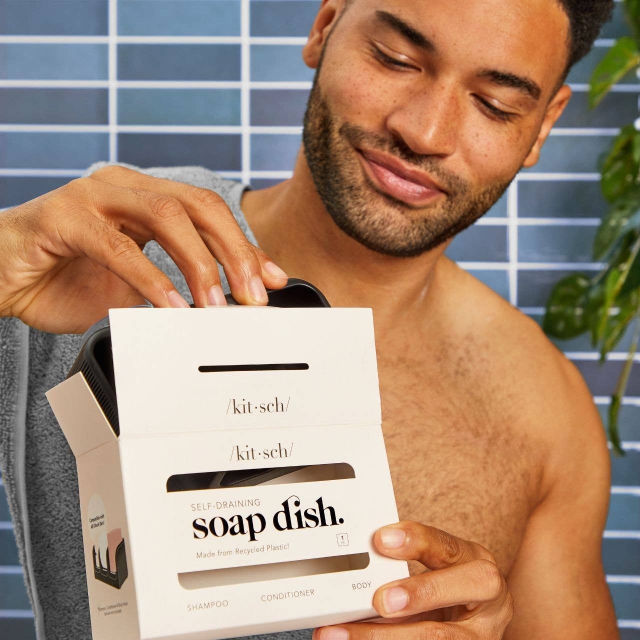 Self-Draining Soap Dish - Black By KITSCH