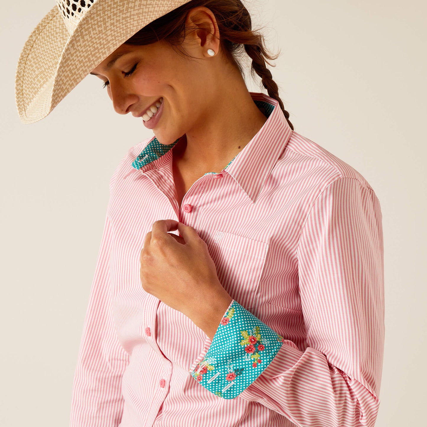 Ariat Women's Pink Stripe Kirby Shirt