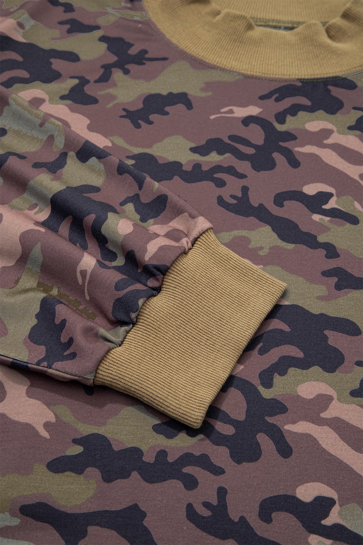 Plus Size Camo Mock Neck Oversized Sweatshirt