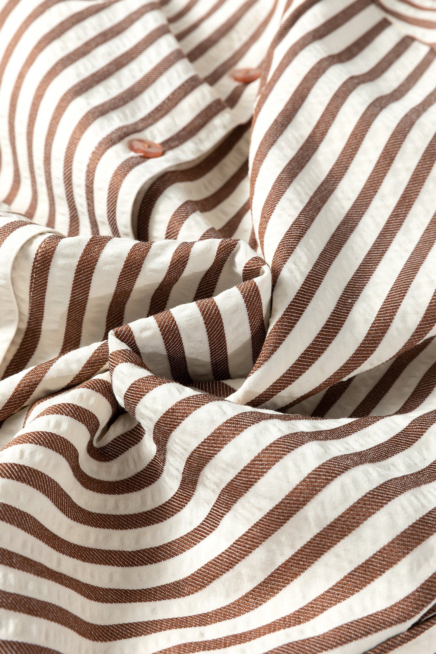 Stripe Textured 3/4 Sleeve Split Hem Midi Dress