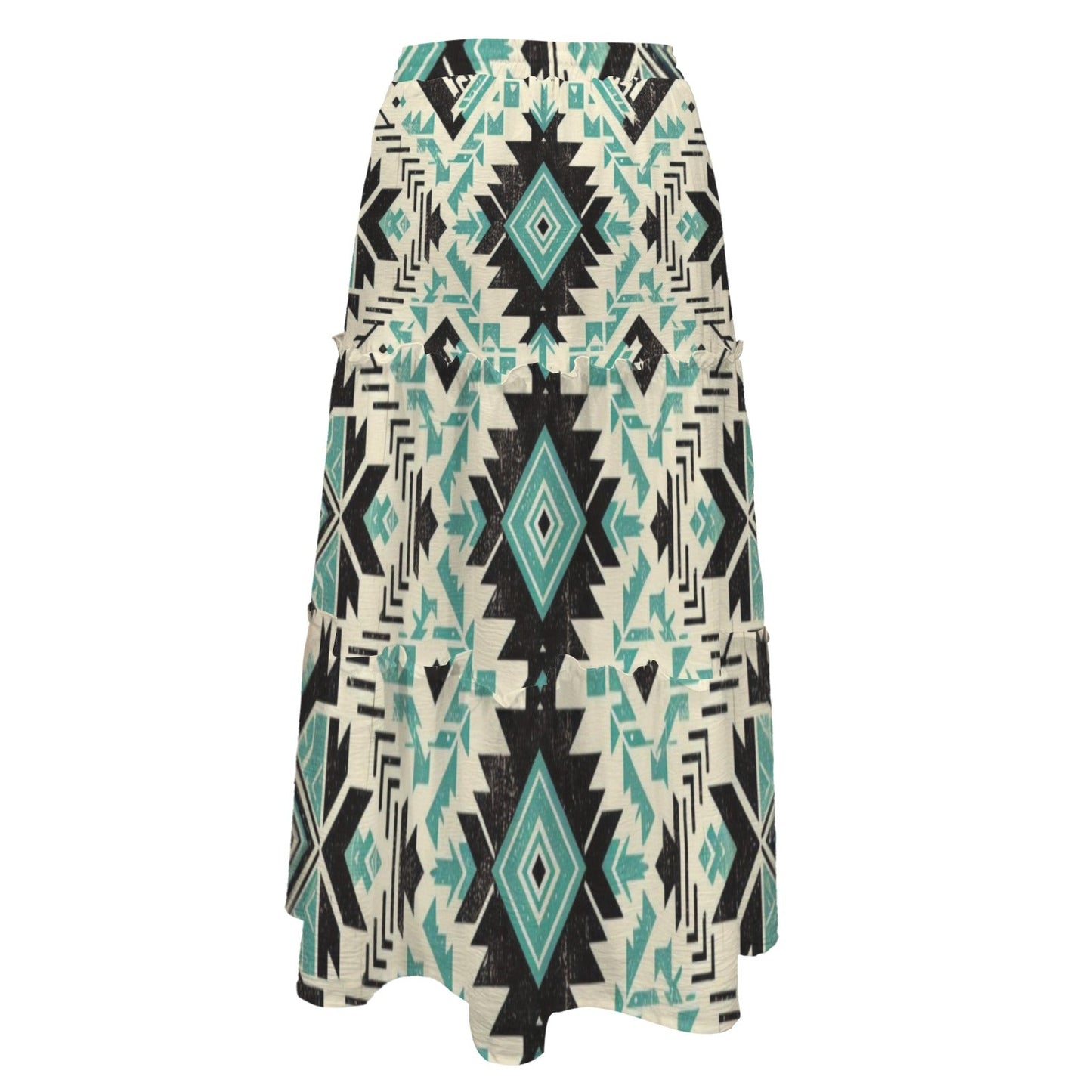 San Angelo Aztec Tiered Prairie Maxi Skirt