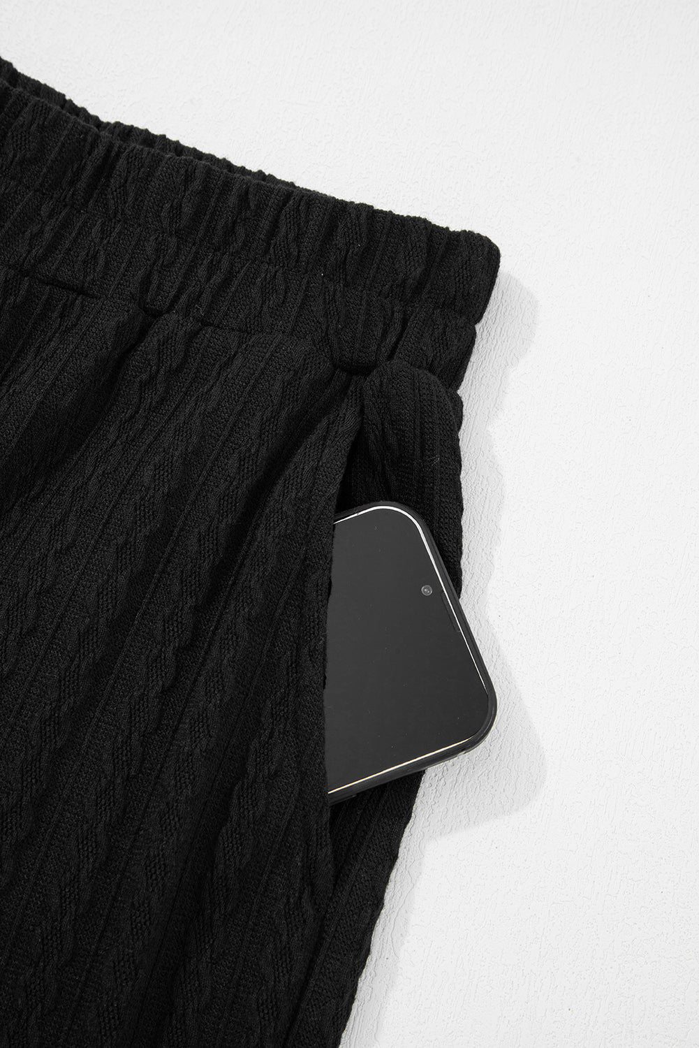 Textured Chest Pocket Top and Pants Set