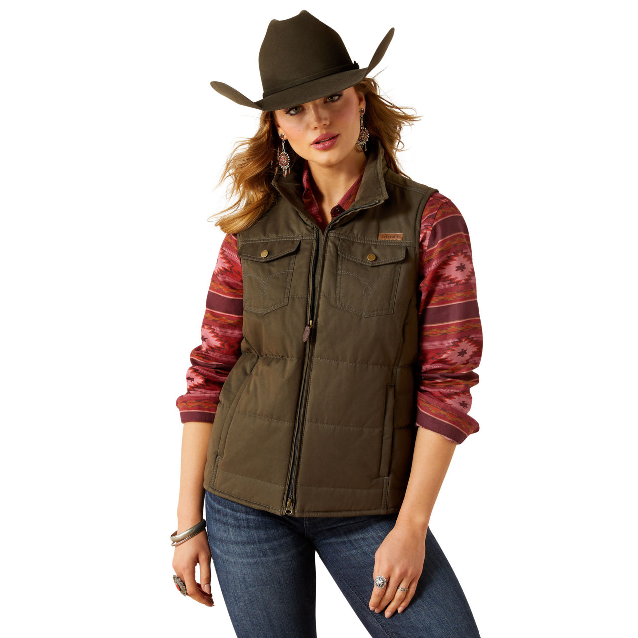 Ariat Women's Earth Western Yoke Grizzly Insulated Vest