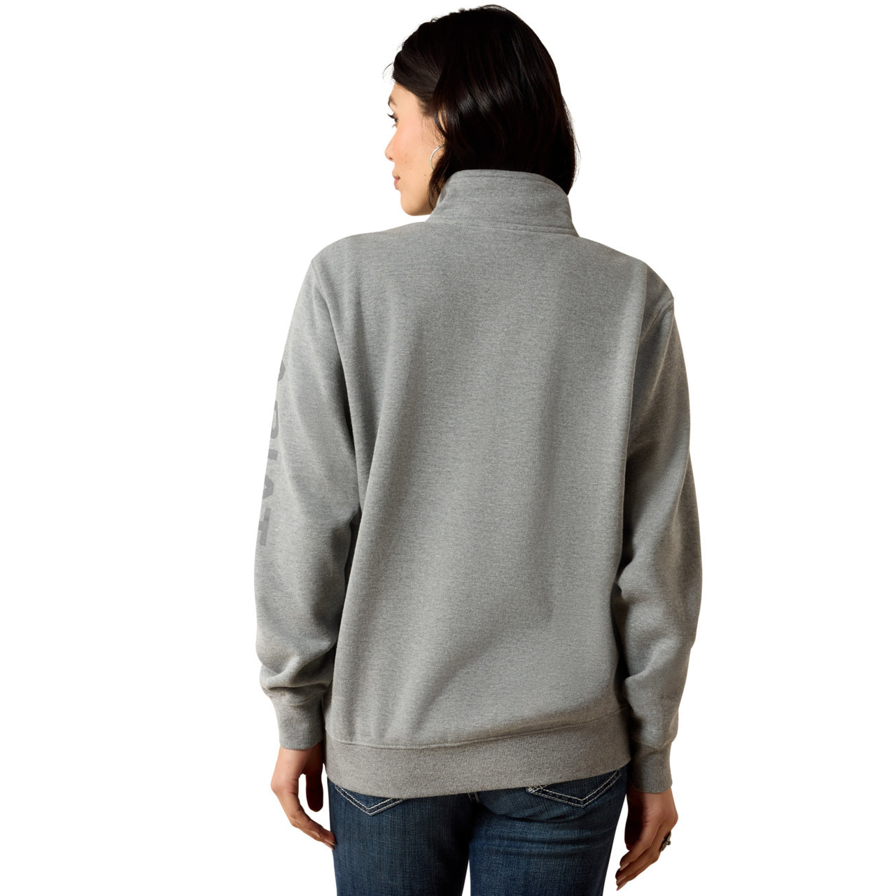 Ariat Women's Heather Grey Logo 1/2 Zip Sweatshirt