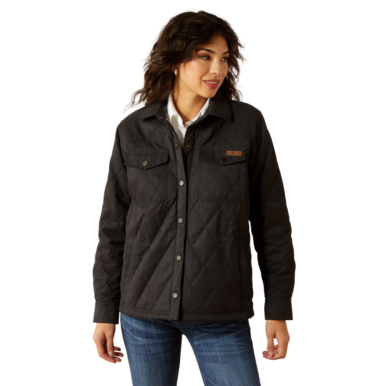 Ariat Women's Black Grizzly Quilted Barn Jacket