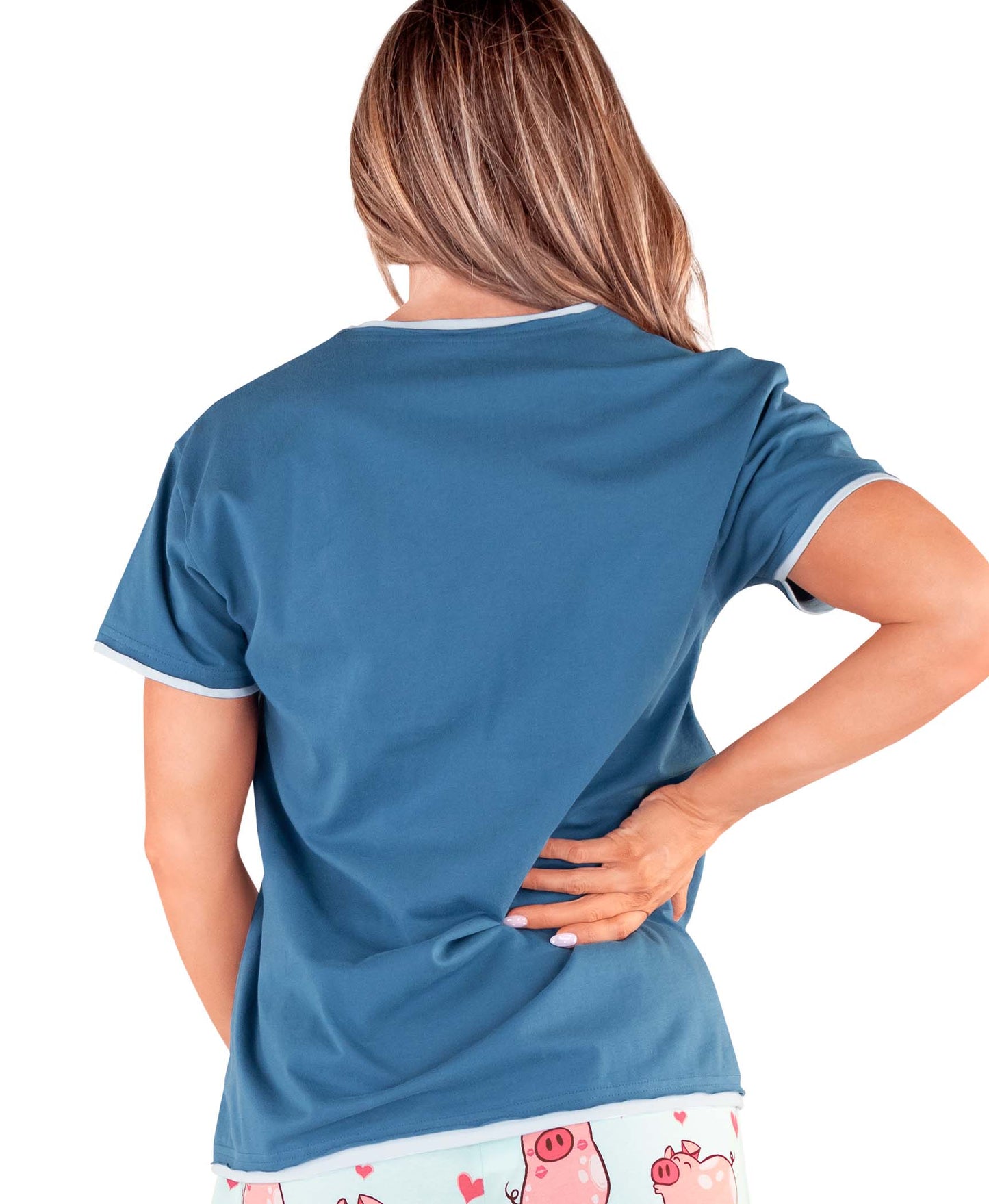 Hogs & Kisses Blue Women's Regular Fit PJ Shirt by Lazy One