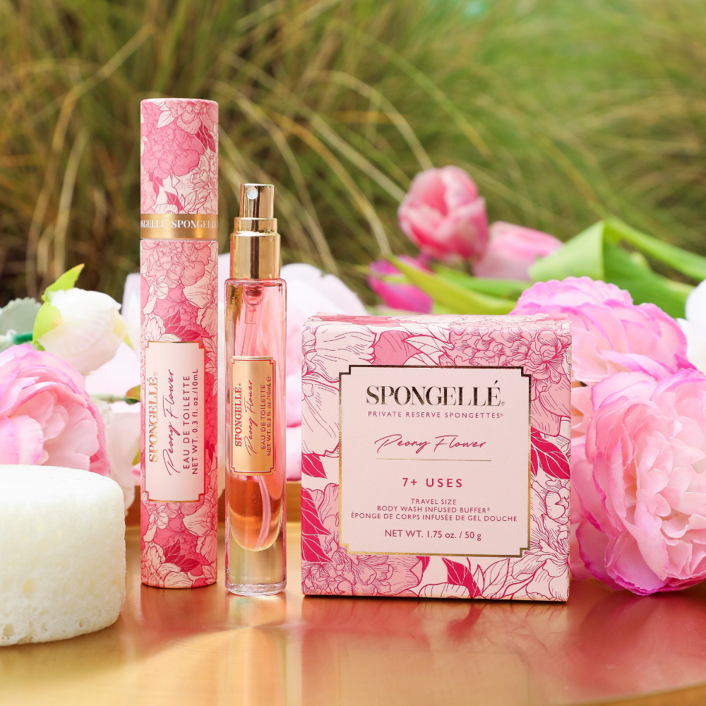 Peony Flower Eau de Toilette & Travel Spongette
