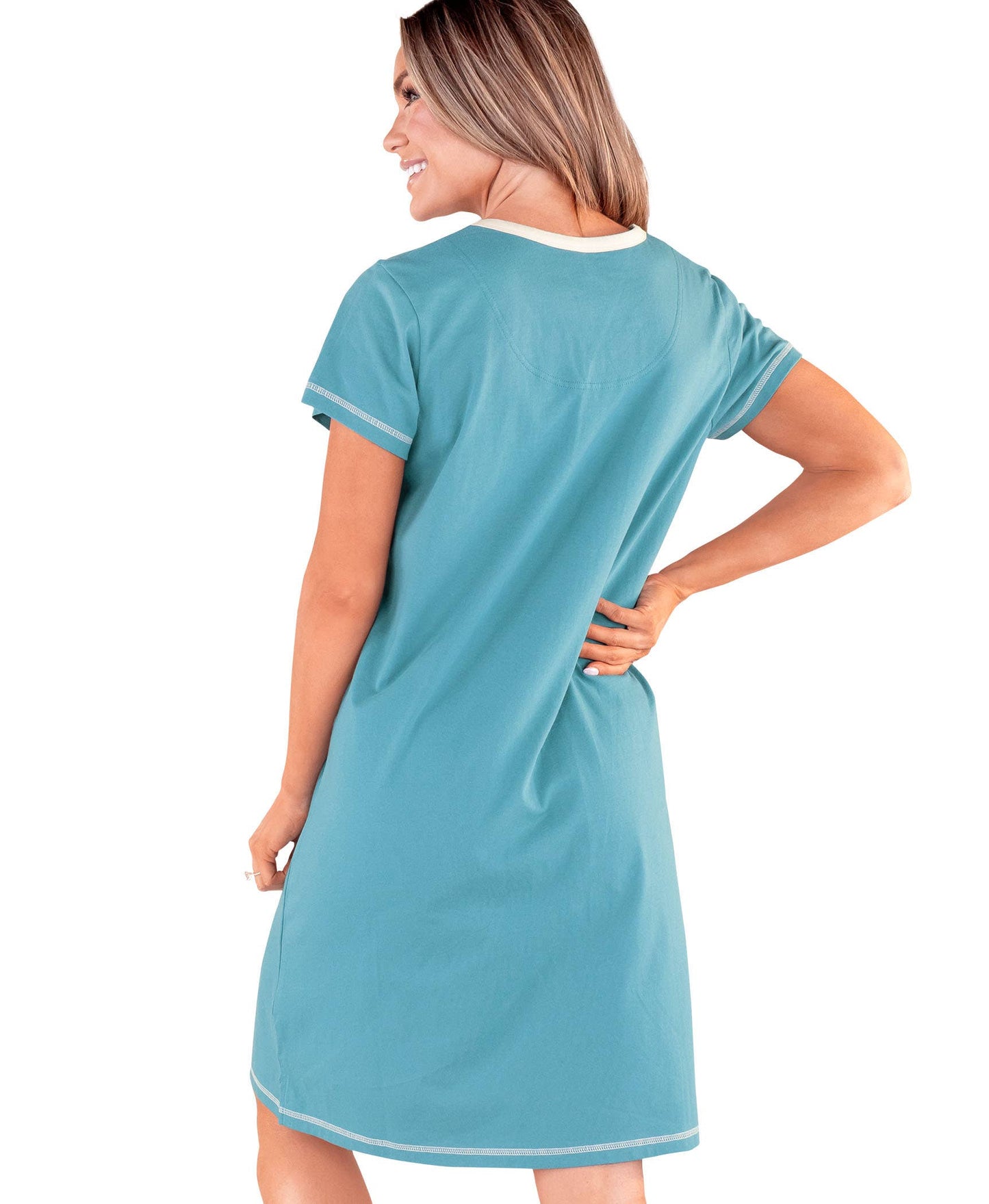 Booty Sleep Blue V-Neck Nightshirt by LAZY One