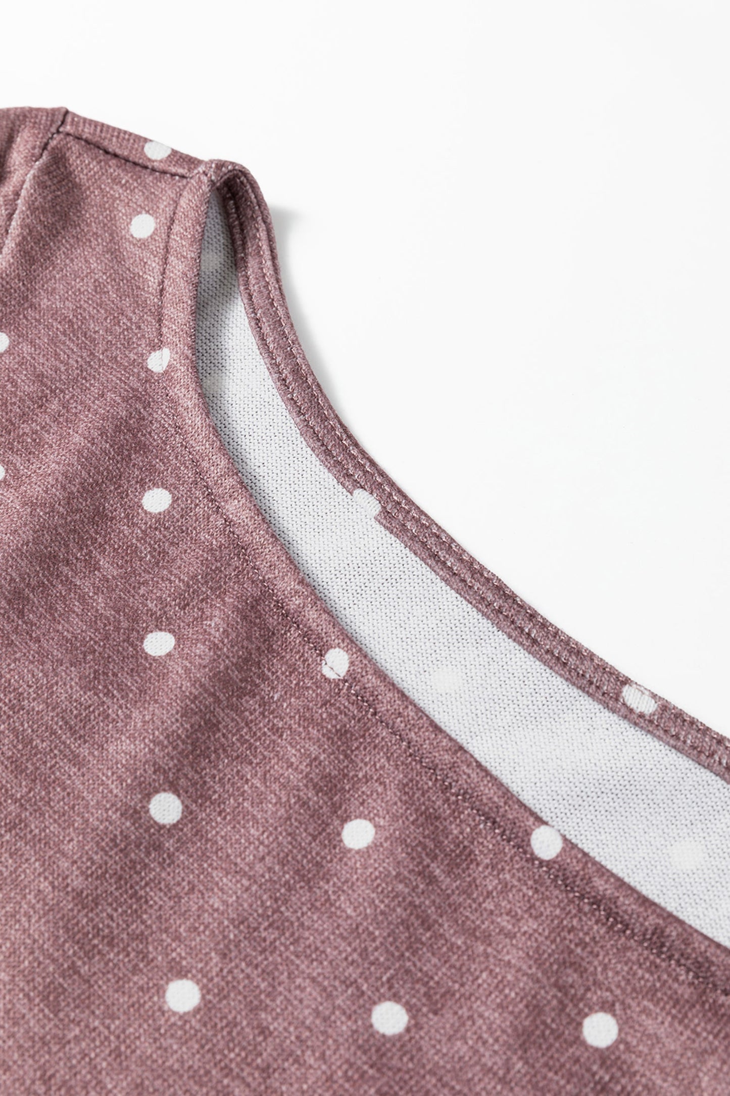 Polka Dot Boat Neck Long Sleeve Ruched T-Shirt