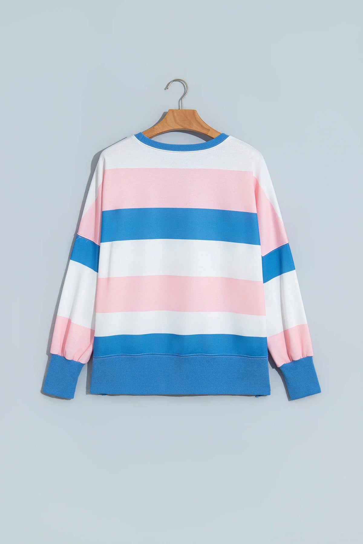 Stripe Colorblock Long Sleeve Oversized Top