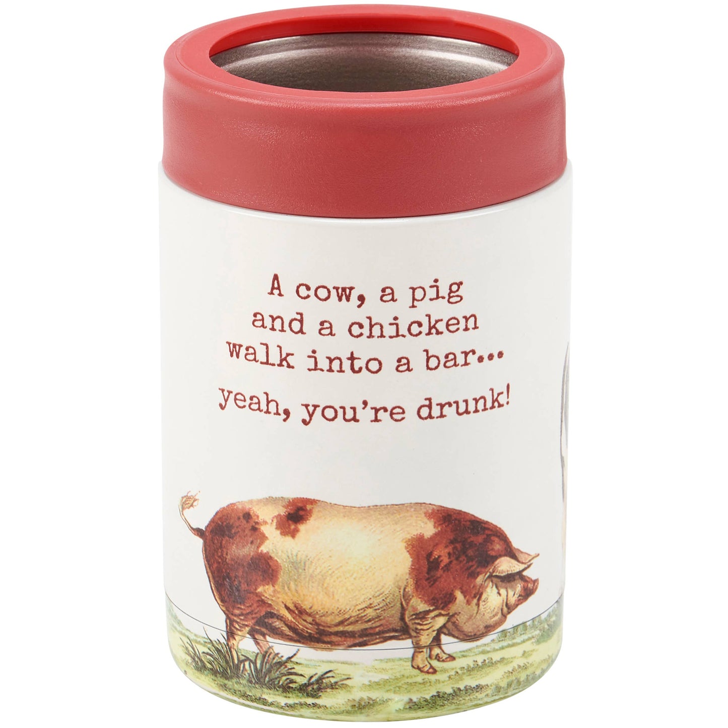 Cow Walk Into A Bar Can Cooler