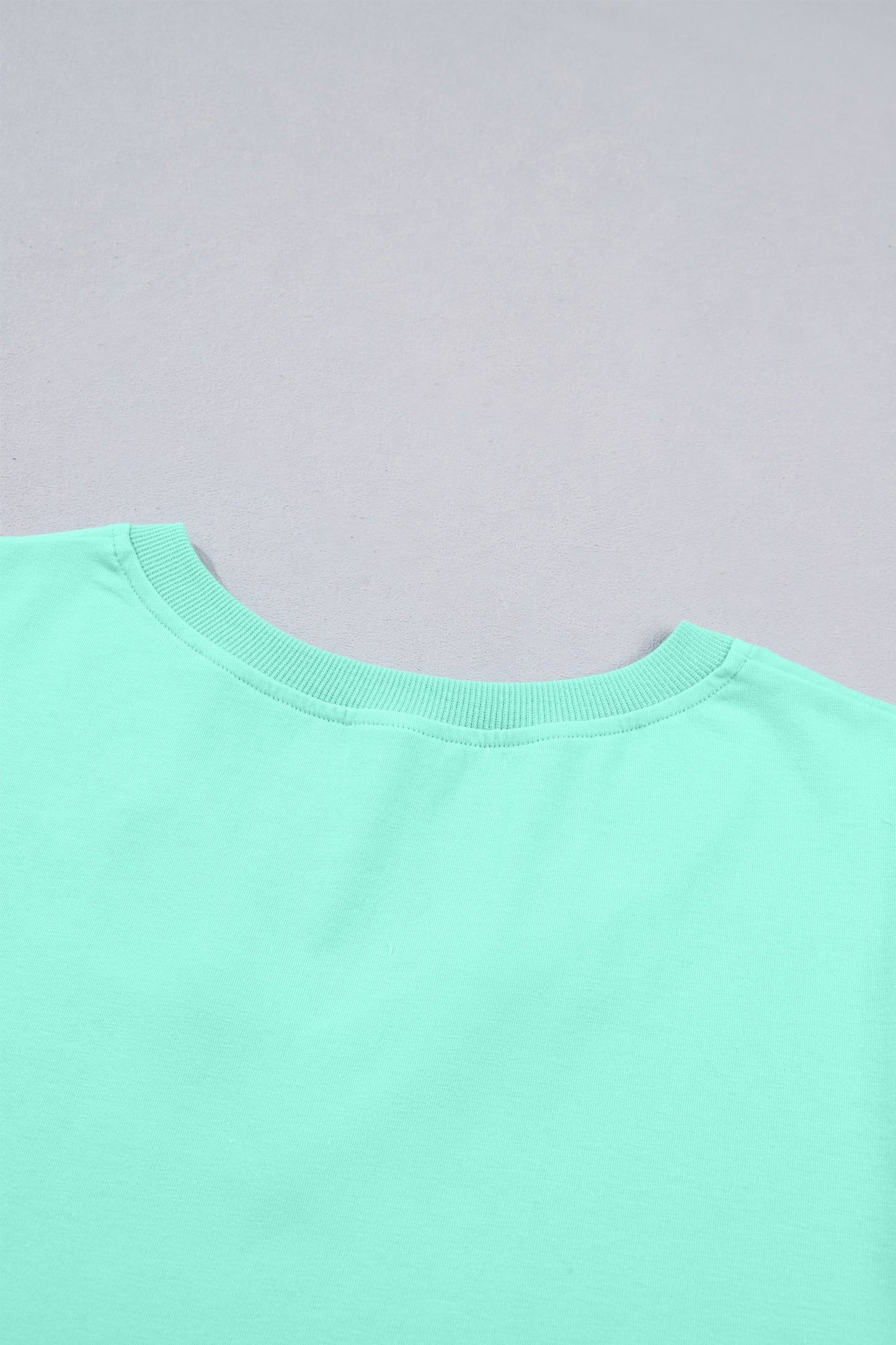 Solid V-Neck Short Puff Sleeve Blouse