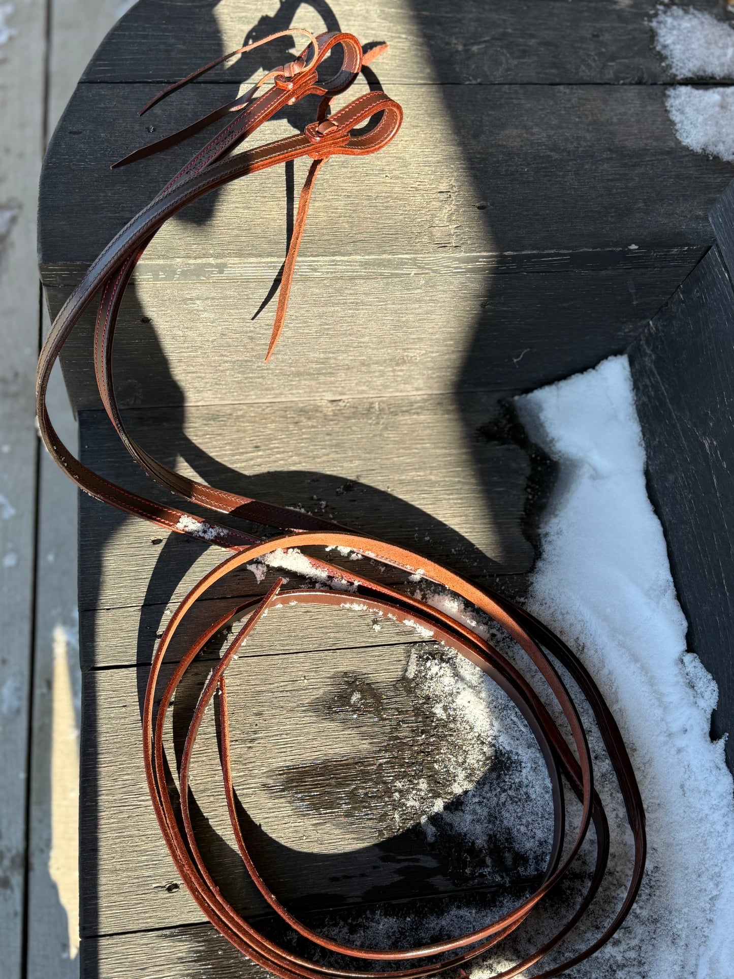 Crimson Red Genuine Leather Brow Band and Breast Collar Tack Set With FREE genuine leather split reins !