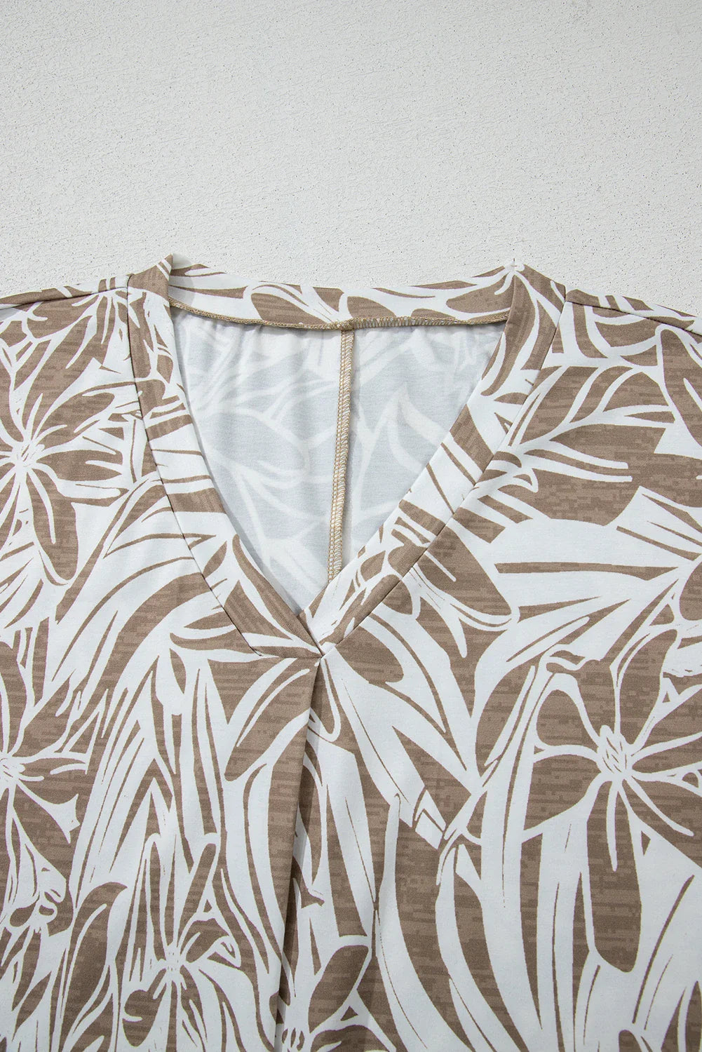 Floral V-Neck Short Sleeve Loose Fit Blouse