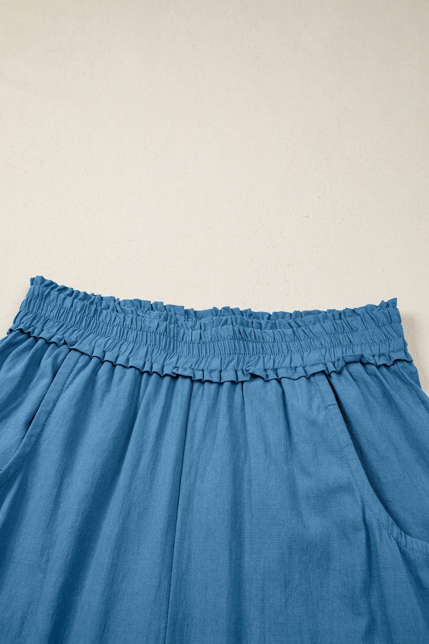 Smocked High Waist Drawstring Pocket Jogger Pants