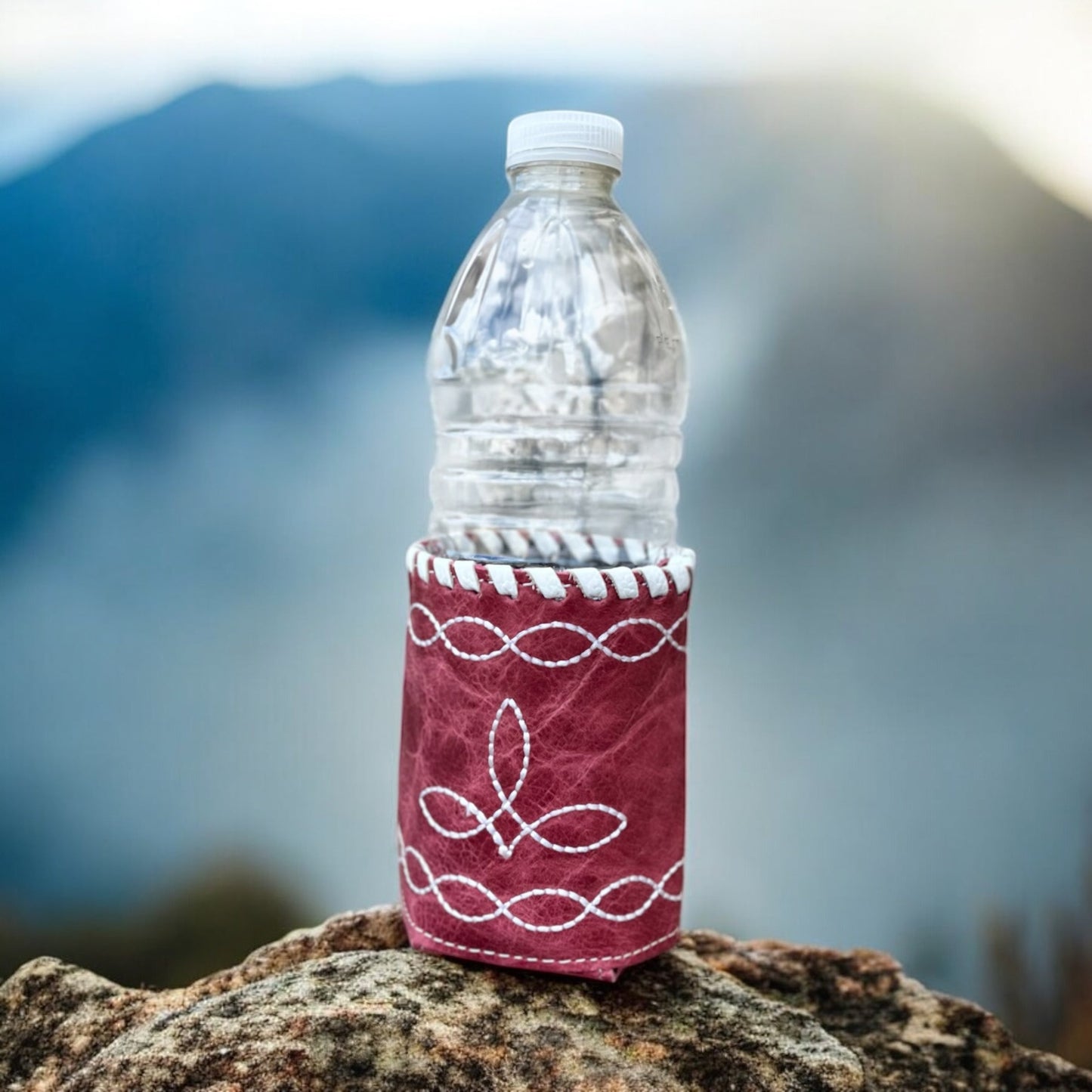 Pink BootStitch koozie