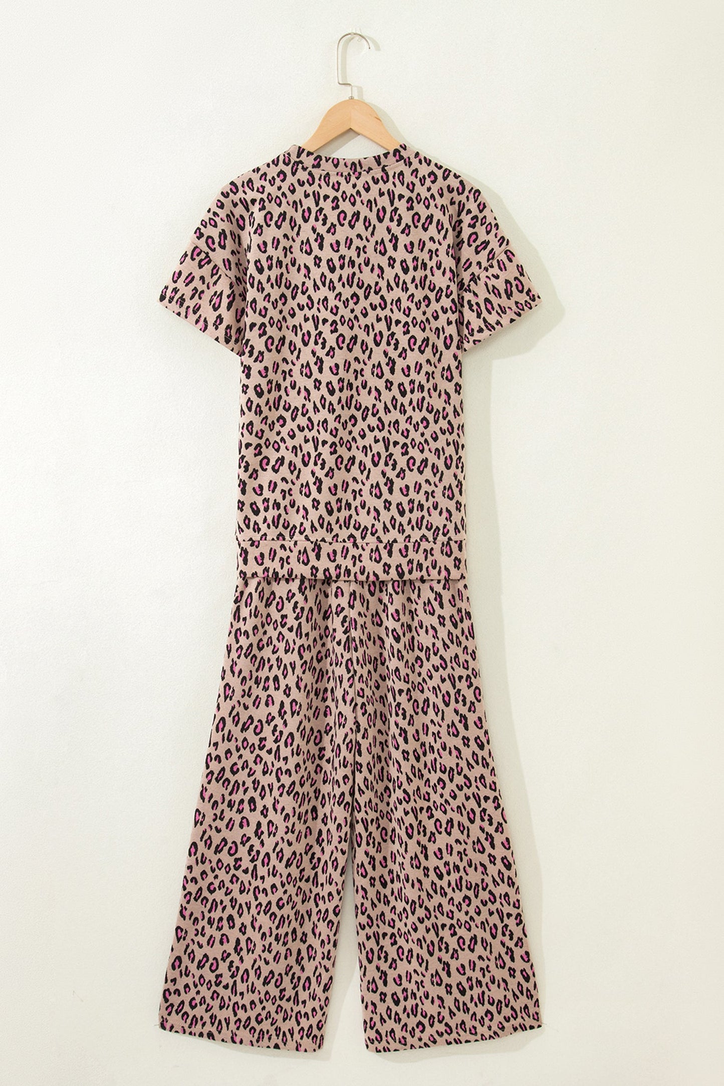Leopard Short Sleeve Tee & Pants Set