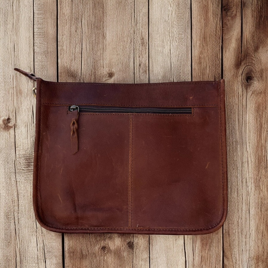 Horse tooled leather crossbody bag