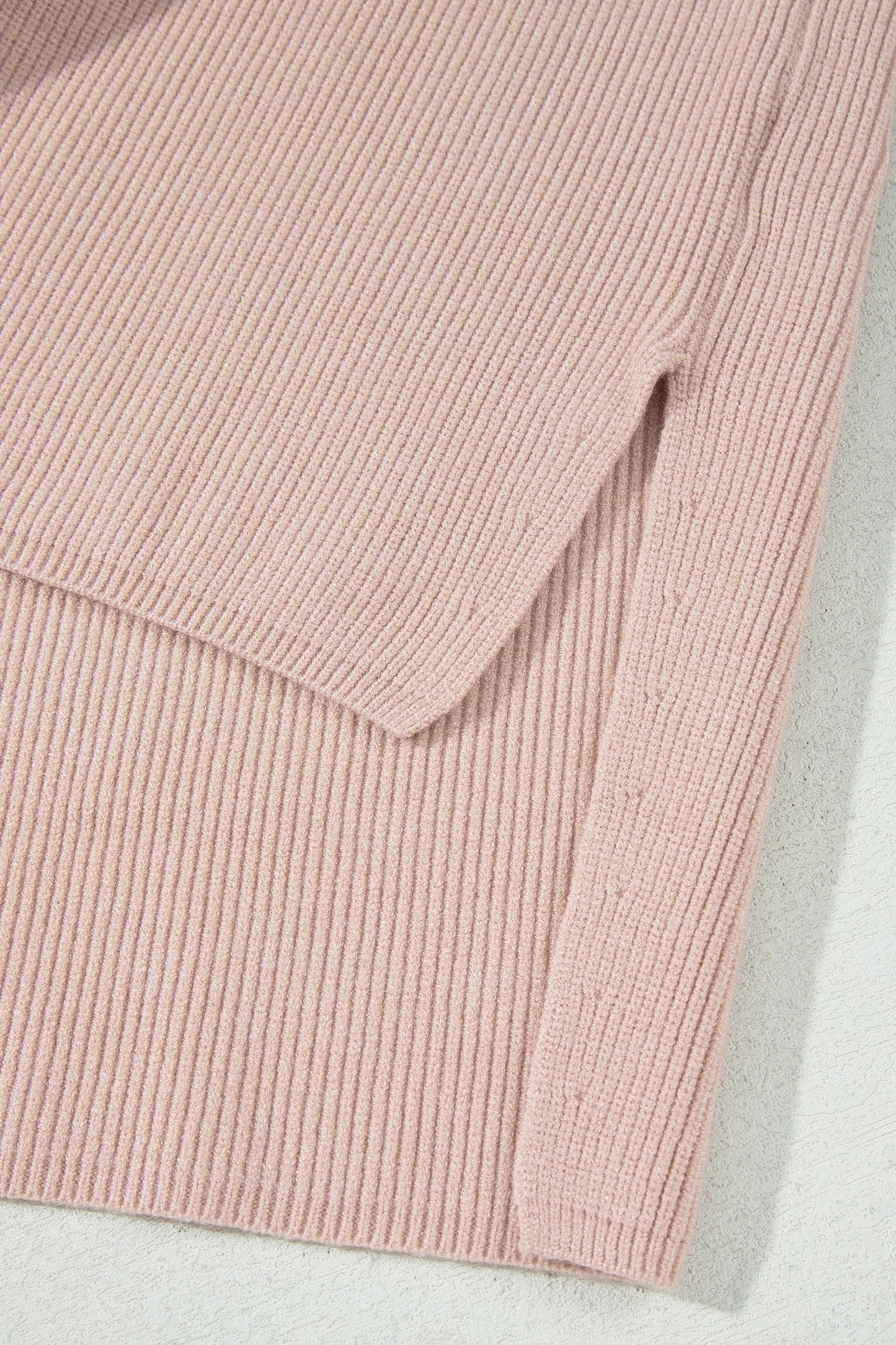 Solid Turtleneck Split Hem Sleeveless Knit Top