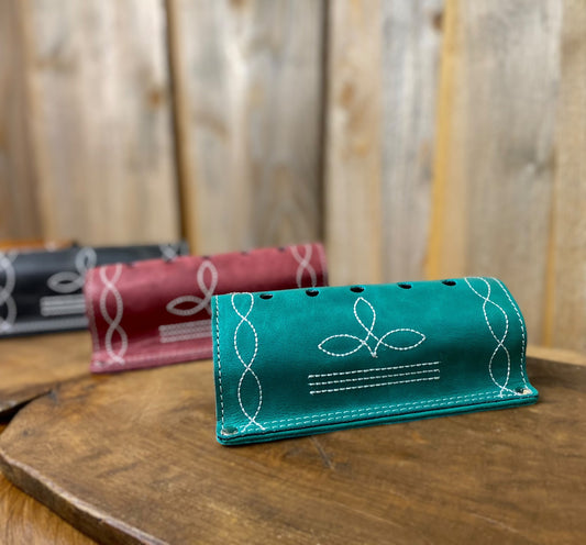 Turquoise Bootstitch Pencil Holder