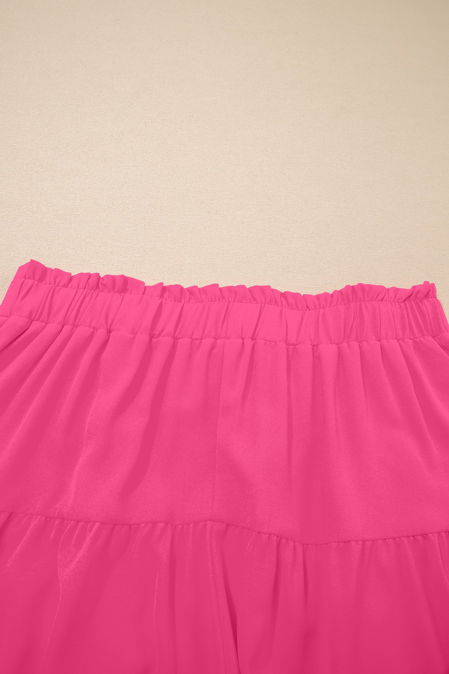 Plus Size Boho Frilled Elastic Waist Shorts