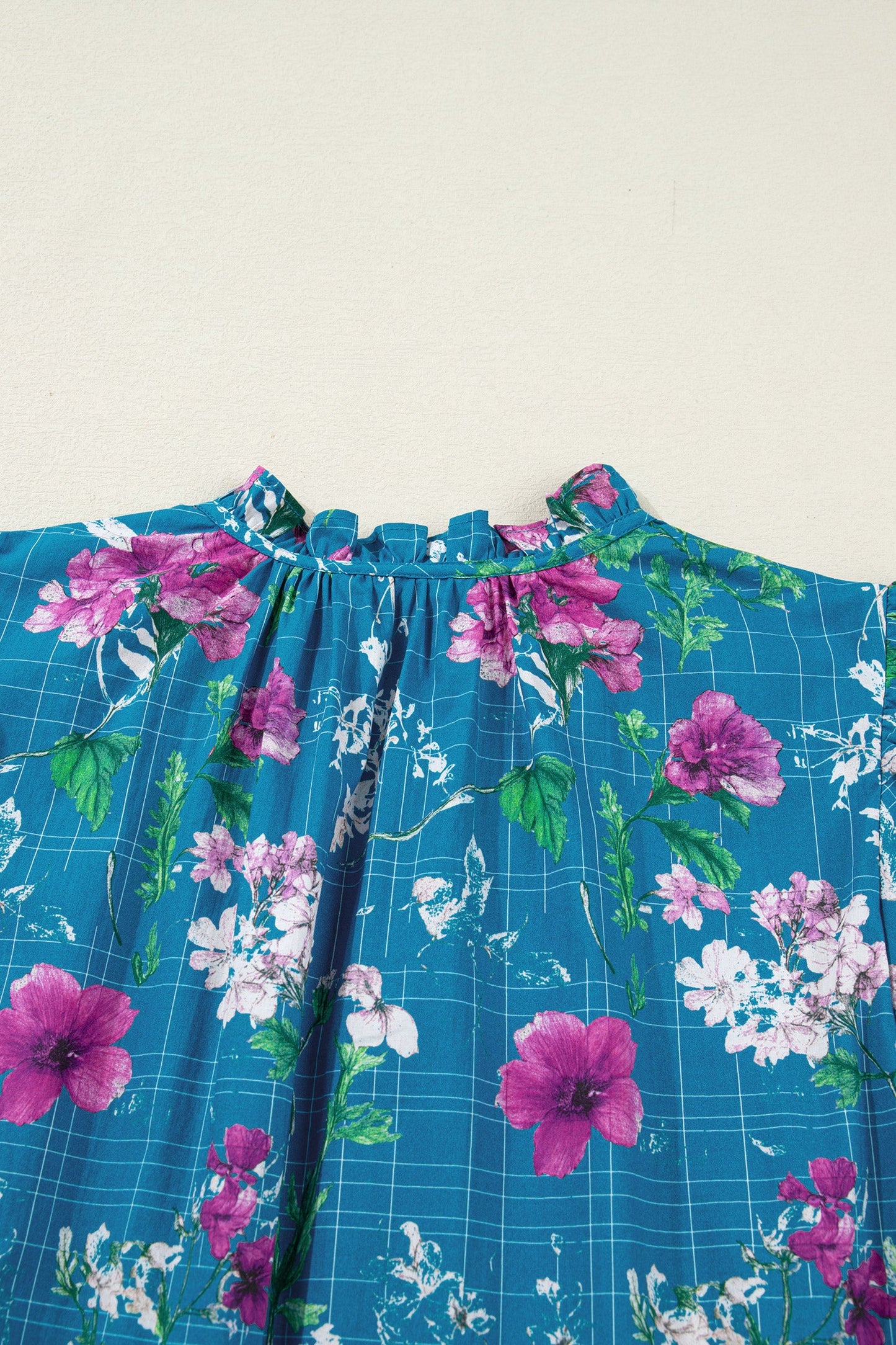 Floral Flutter Sleeve Tie Neck Belted Midi Dress