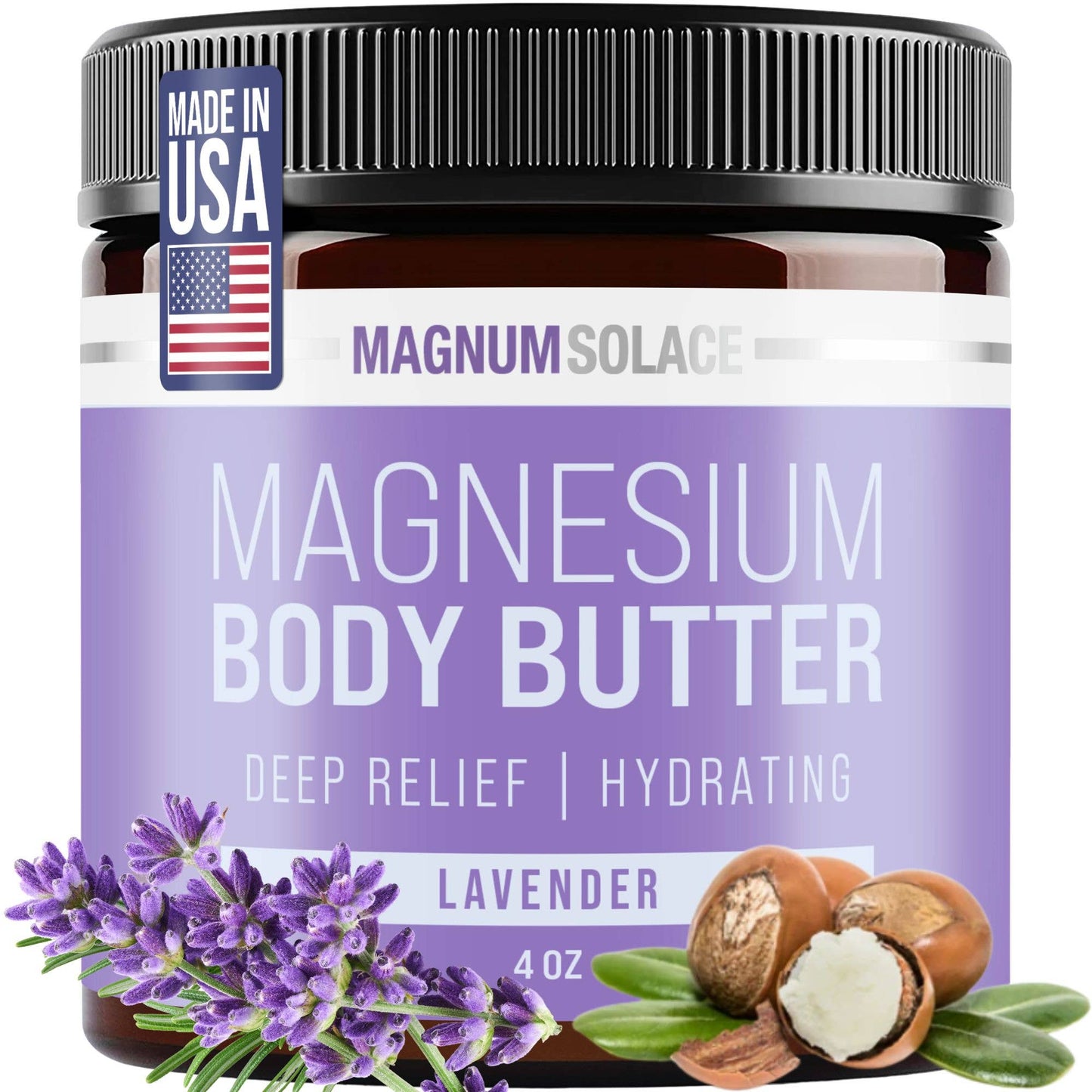 Magnesium Body Butter for Better Sleep - Lavender, 4 oz