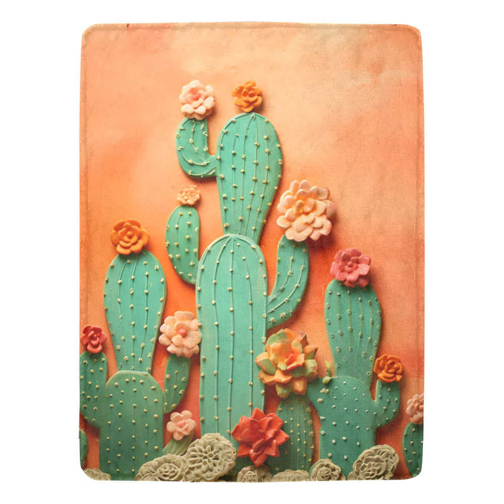 Beautiful Cactus 60x80 Throw Blanket Made in USA