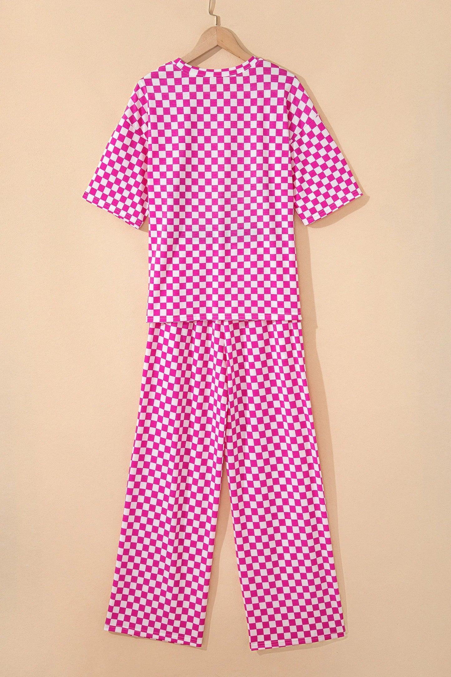 Checker Short Sleeve Tee & Pants Lounge Set