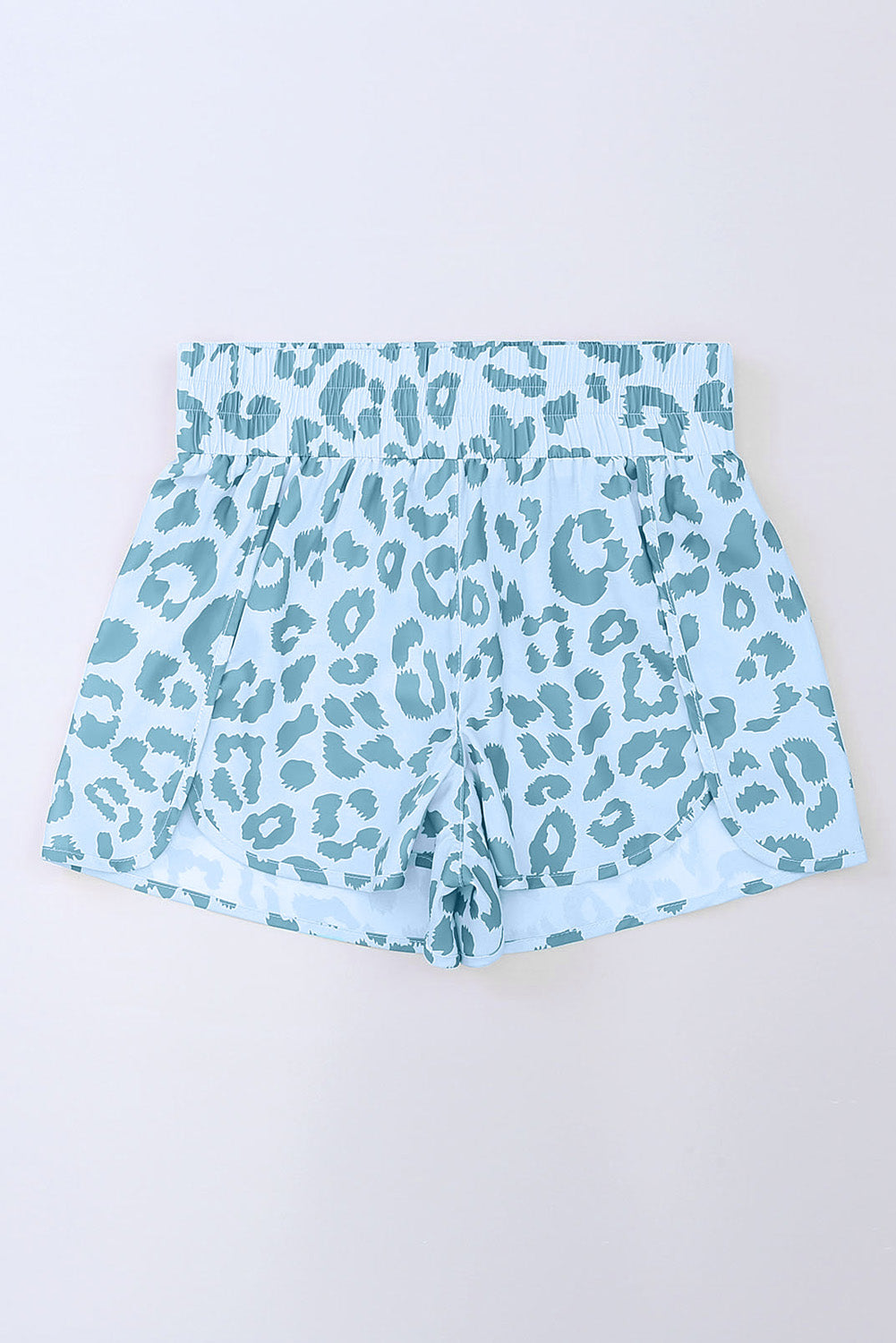Leopard & Checker High Waist Athletic Shorts