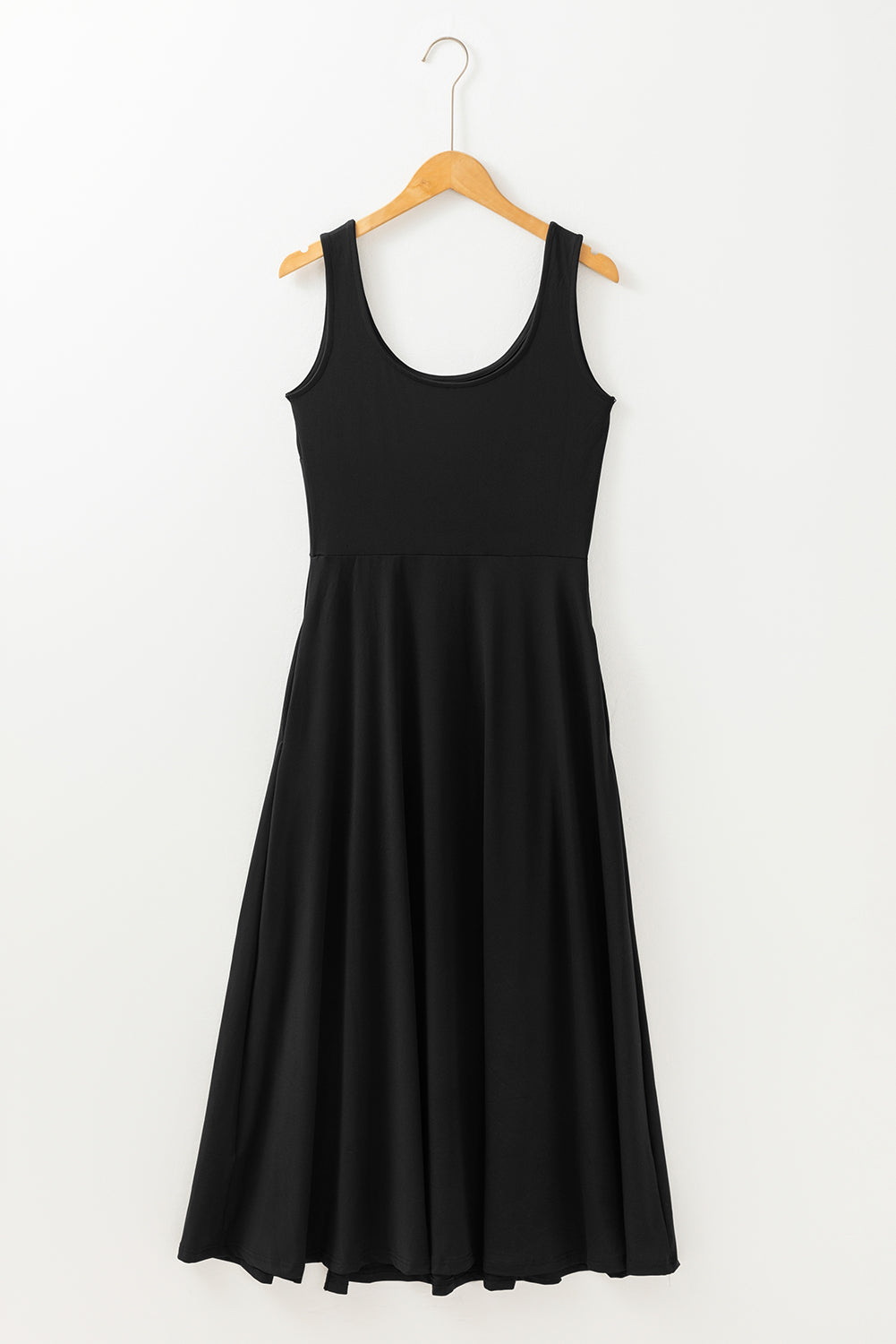 Sleeveless Flared Split Midi Dress