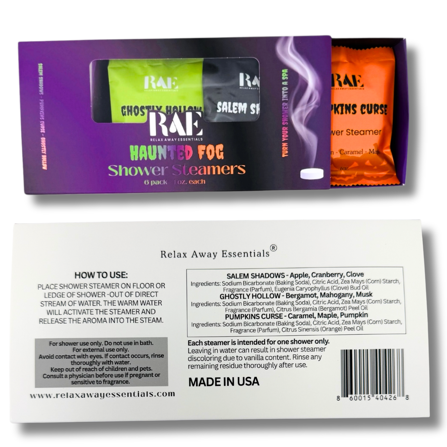 Haunted Fog Halloween Shower Steamers 6 Pack - Made in USA