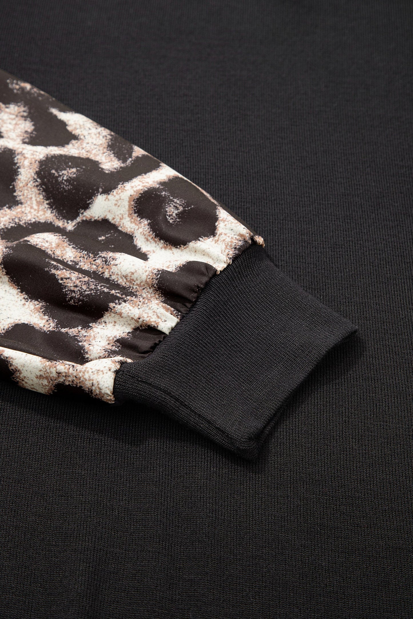 Leopard Puff Sleeve Patchwork Top