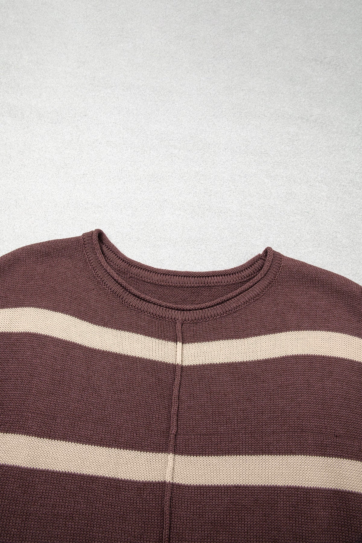 Plus Size Stripe Short Sleeve Sweater Knit Top