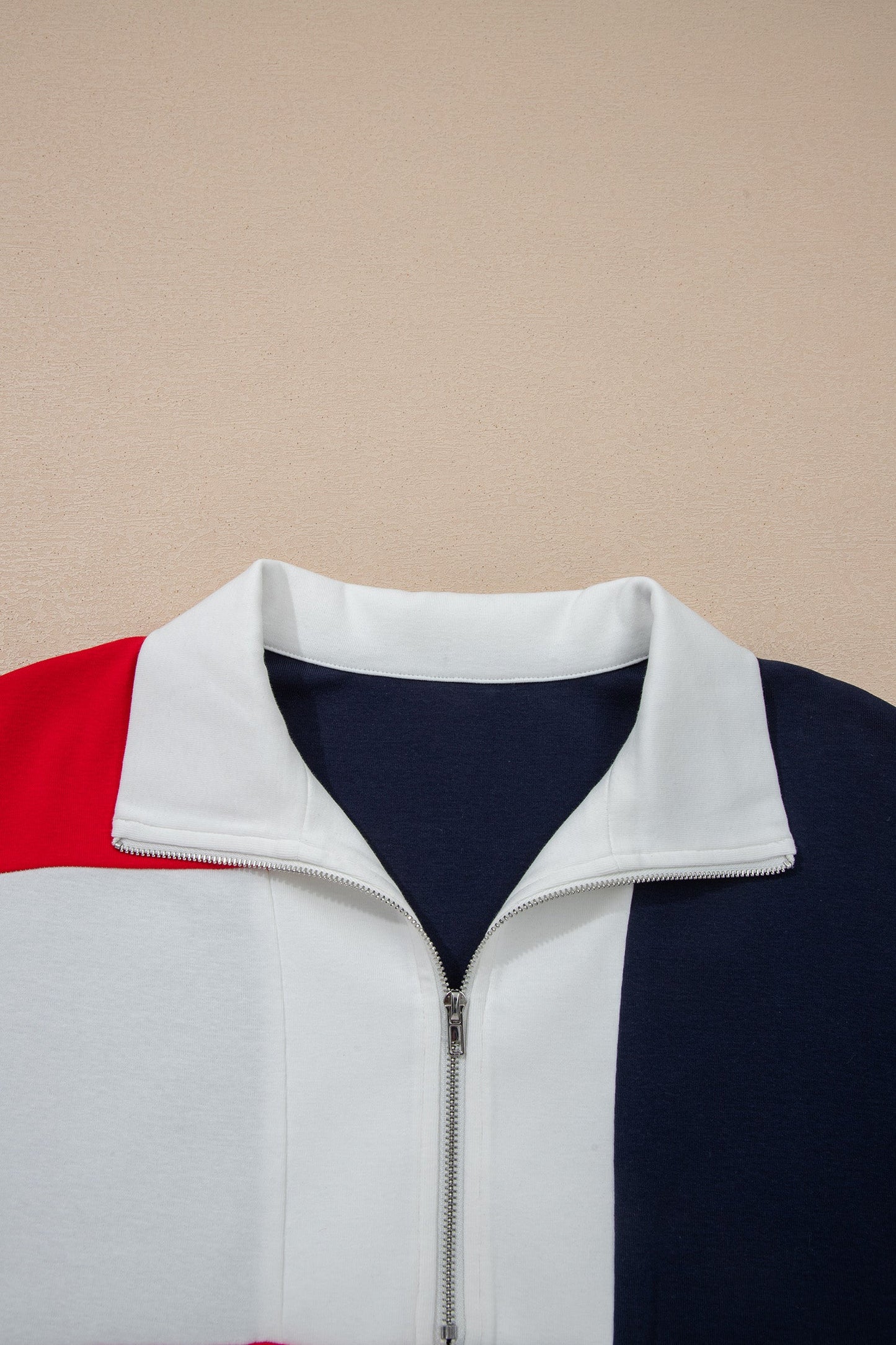 Americana Colorblock Stripes Zip Collar Mini Dress