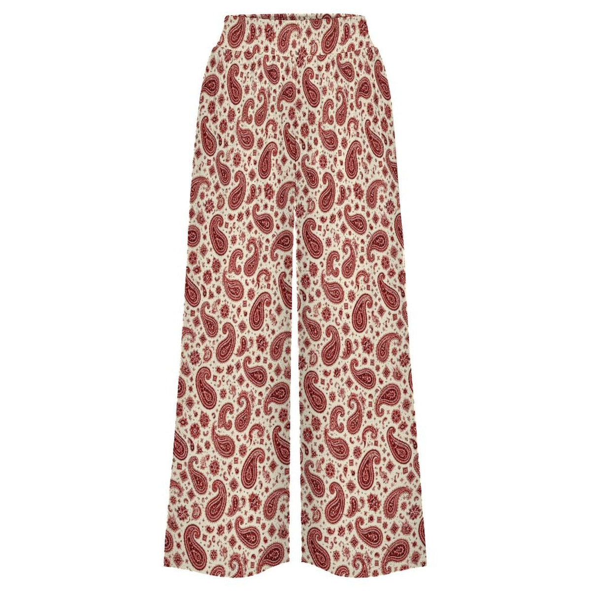 Baha Ranch Cream with Red Paisley Bandana Wide Leg Pants