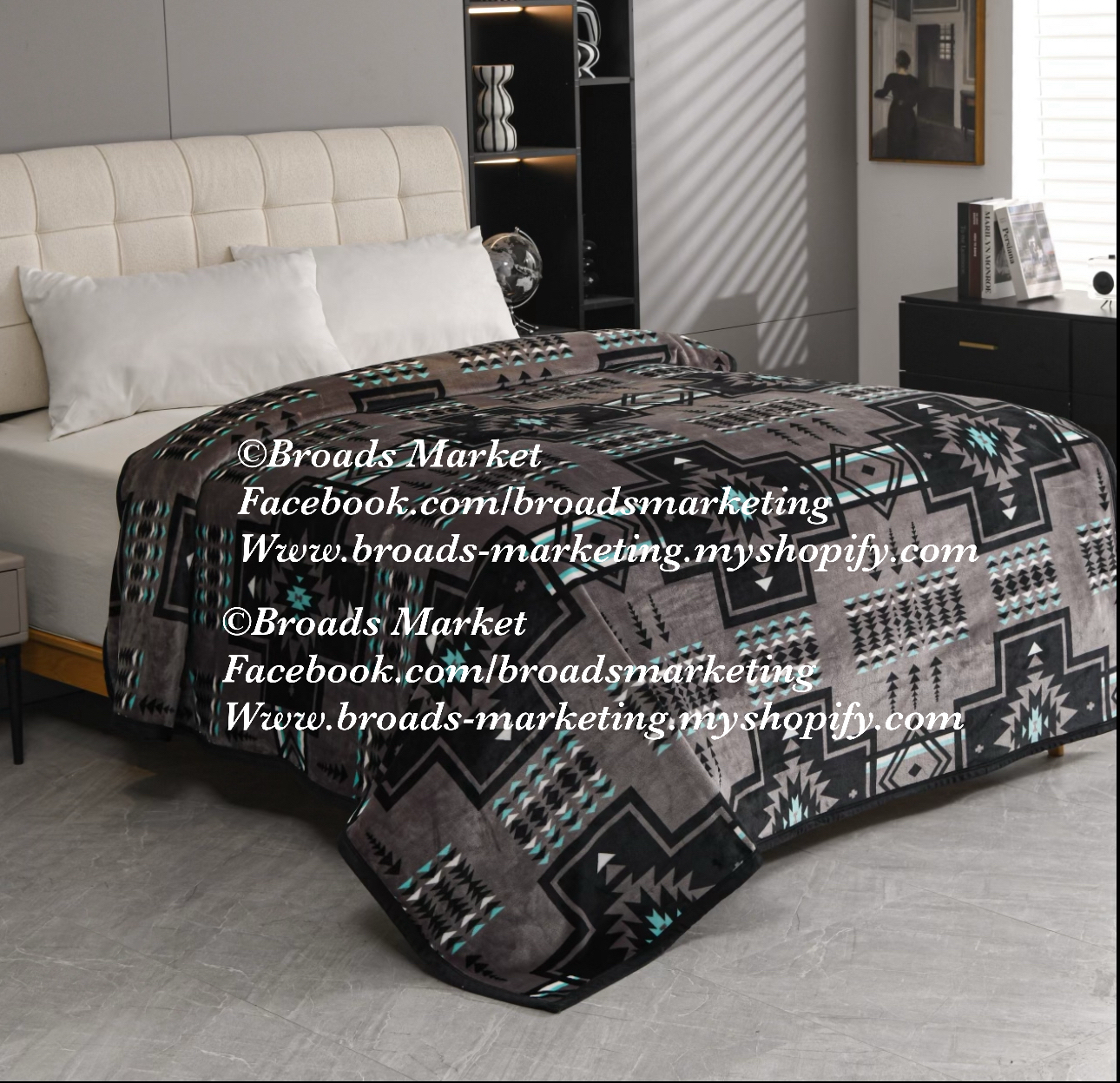 Lincoln Grey Super Plush Blanket SW82