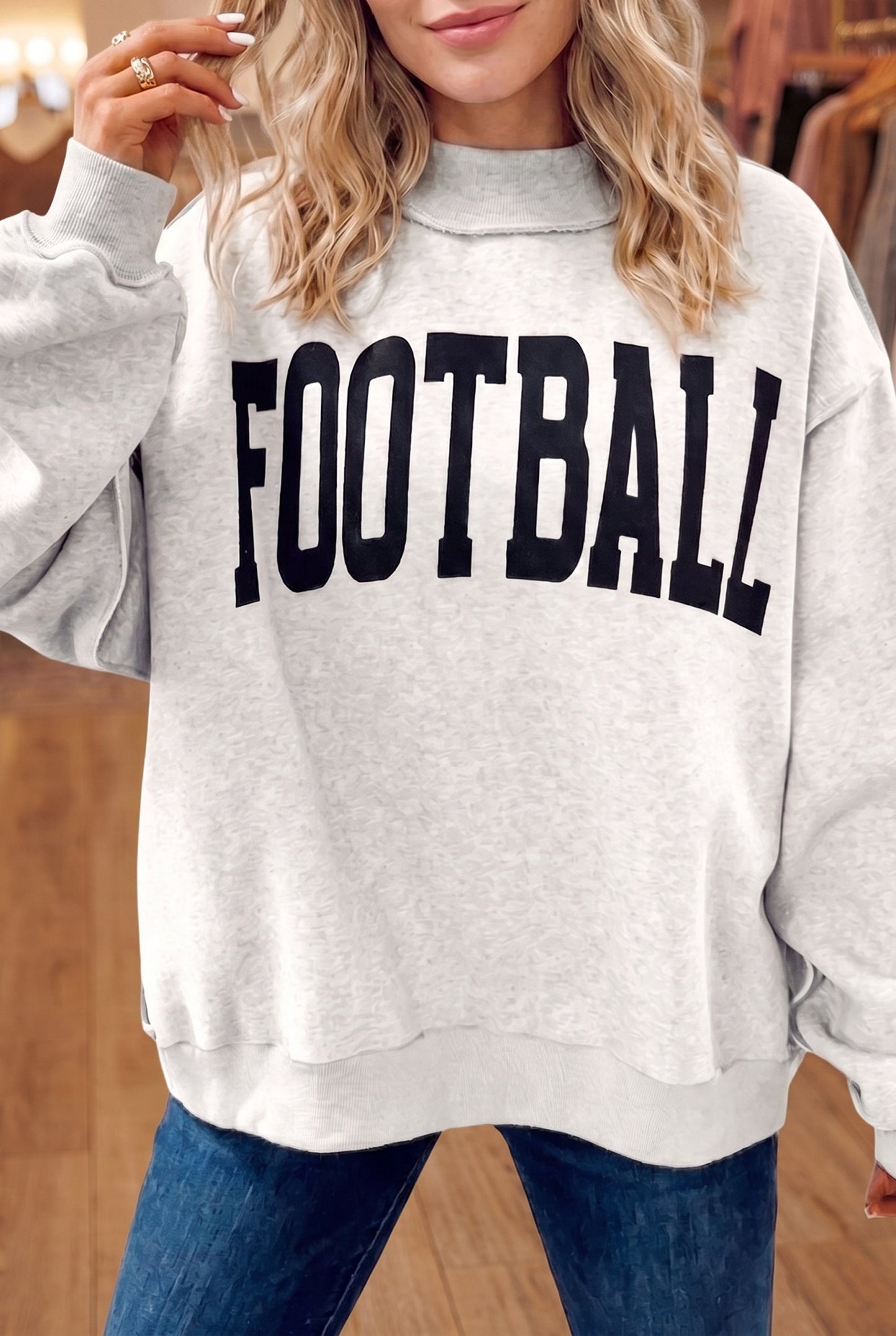 GAMEDAY/FOOTBALL Reversible Mock Neck Sweatshirt