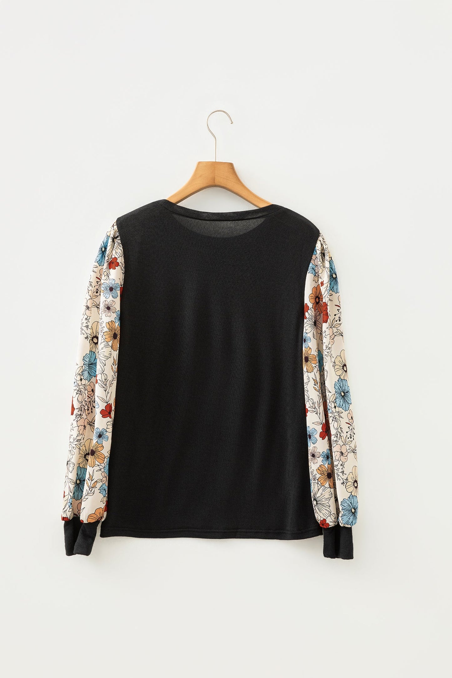 Leopard Puff Sleeve Patchwork Top