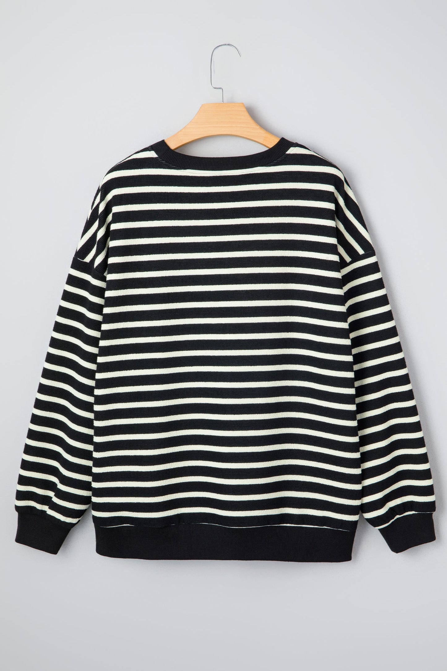 Christmas Stripe Contrast MERRY Drop Shoulder Sweatshirt