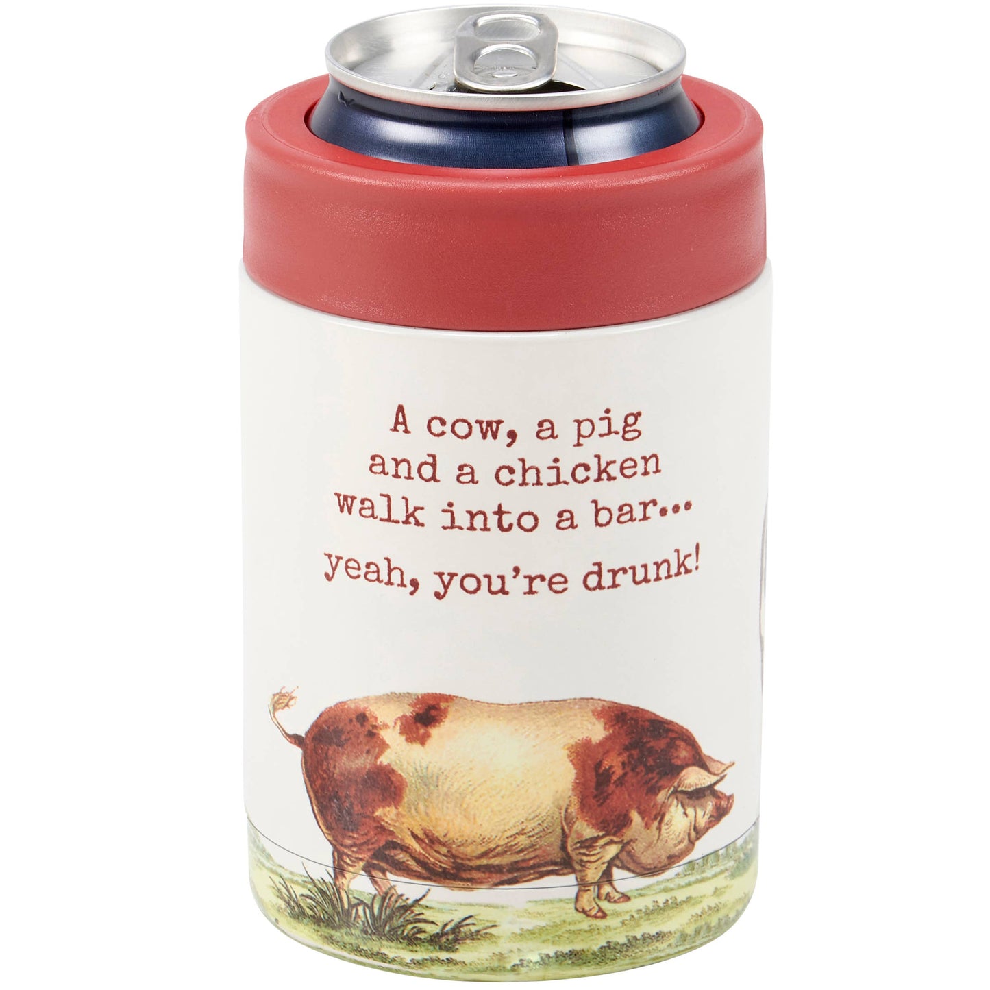 Cow Walk Into A Bar Can Cooler