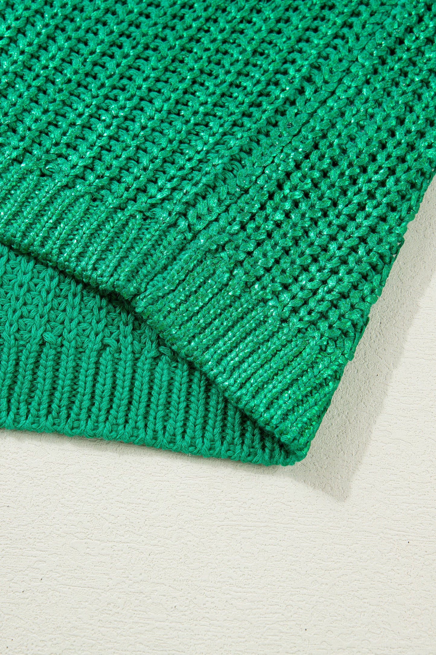 Solid Mock Neck Short Sleeve Knit Sweater