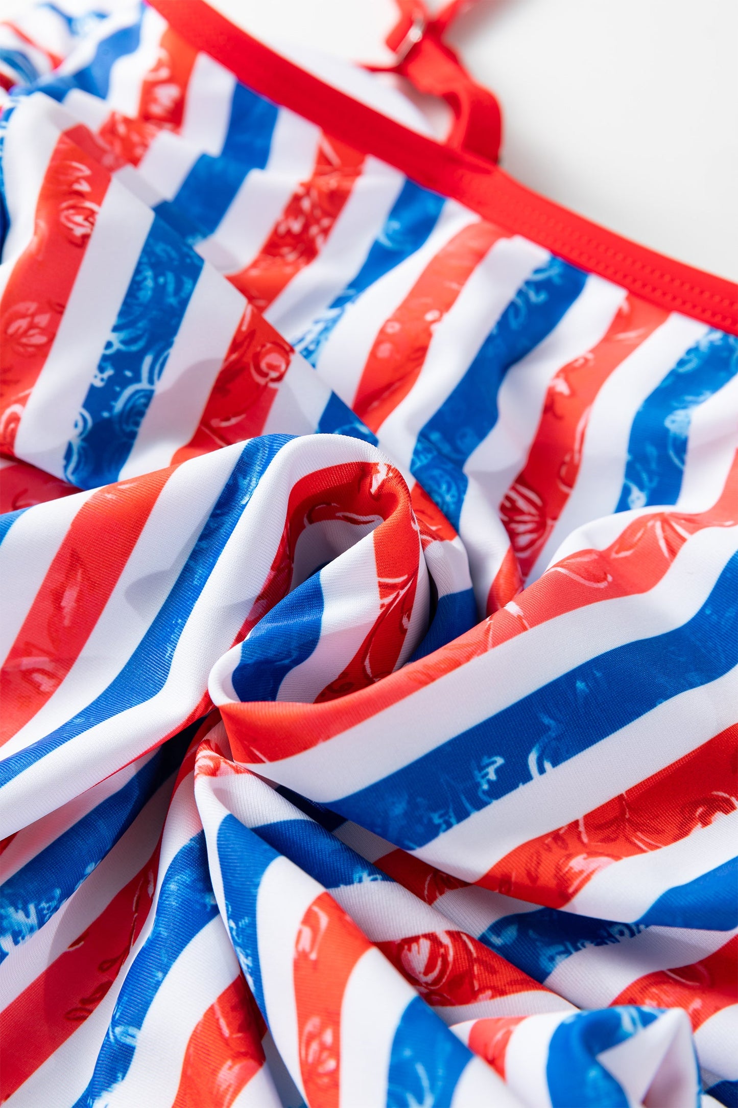 Americana Stripe Cutout Spaghetti Strap Swimsuit
