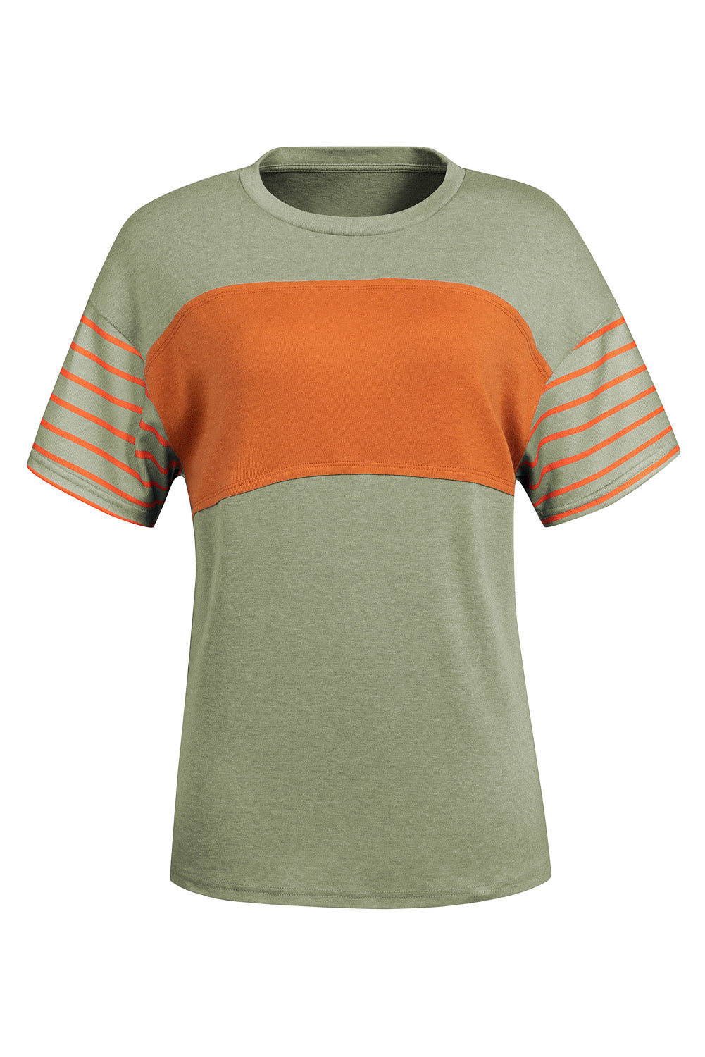 Colorblock Stripe Detail Loose Fit Shirt