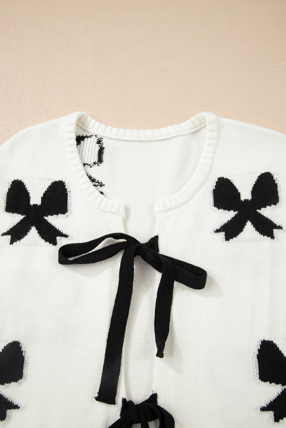 Bow Lace-up Sweater Cardigan