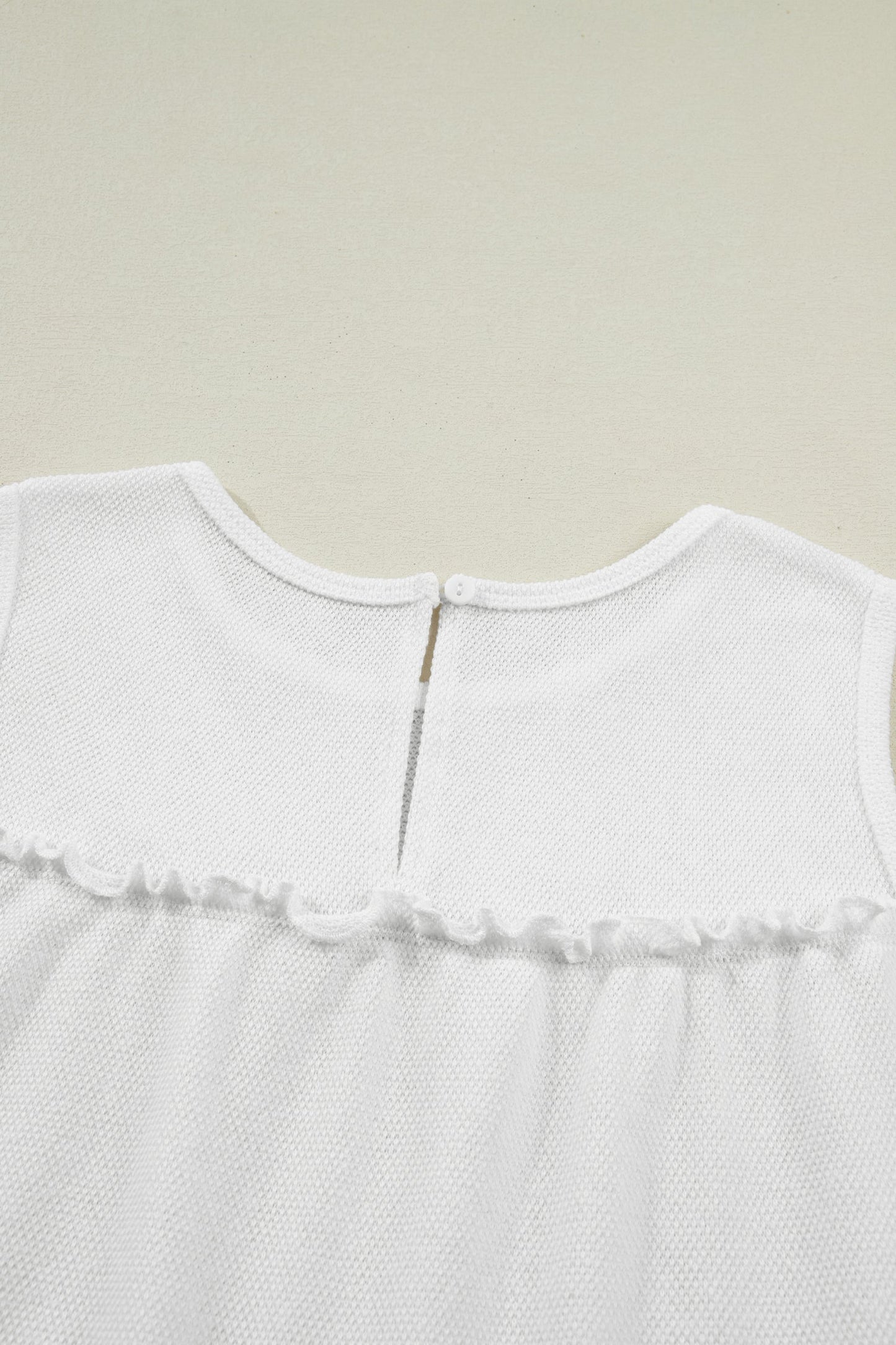 Solid Frilled Ruffle Tiered Tank Top