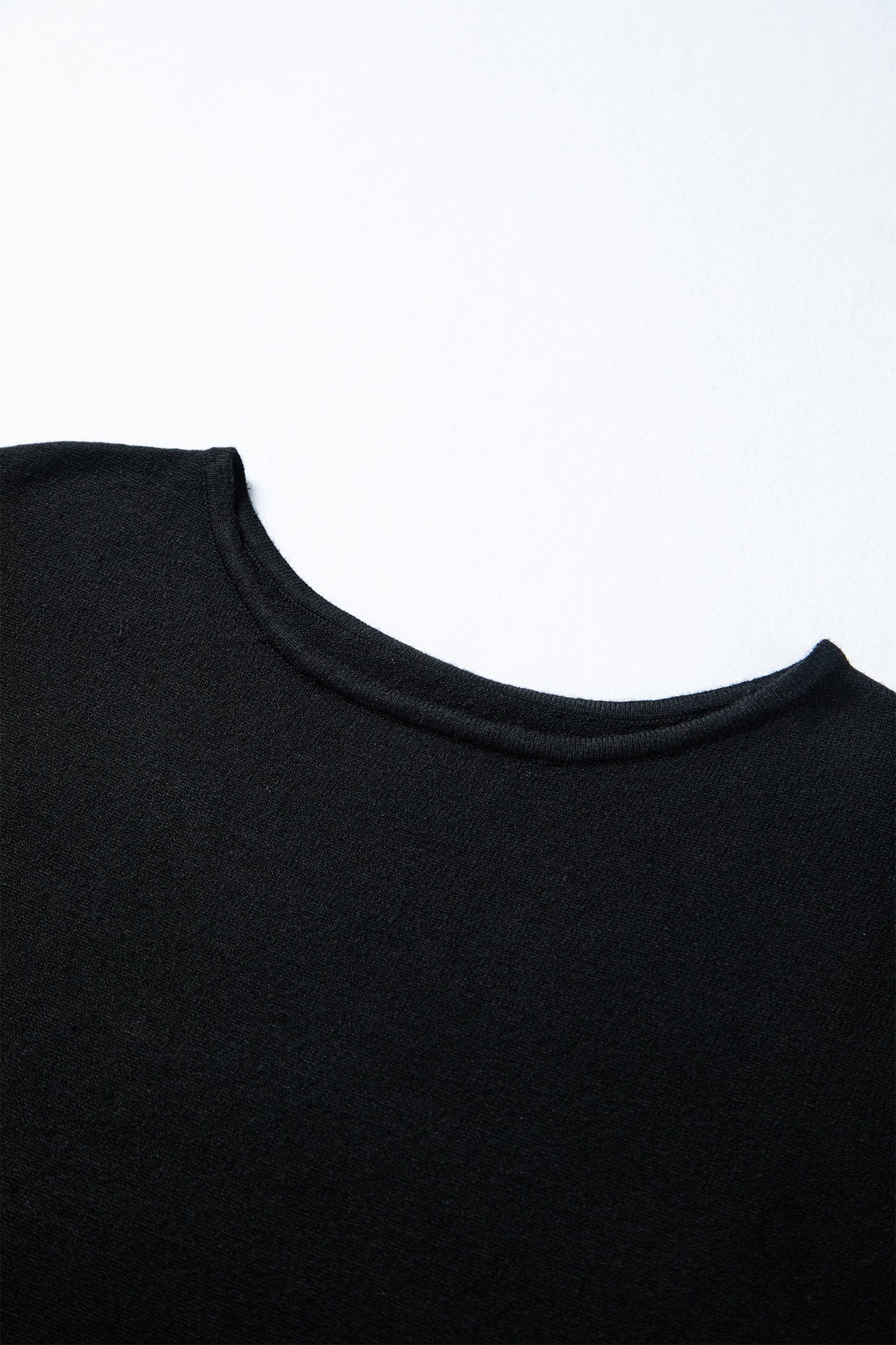 Solid Asymmetric Neck Sweater Mini Dress