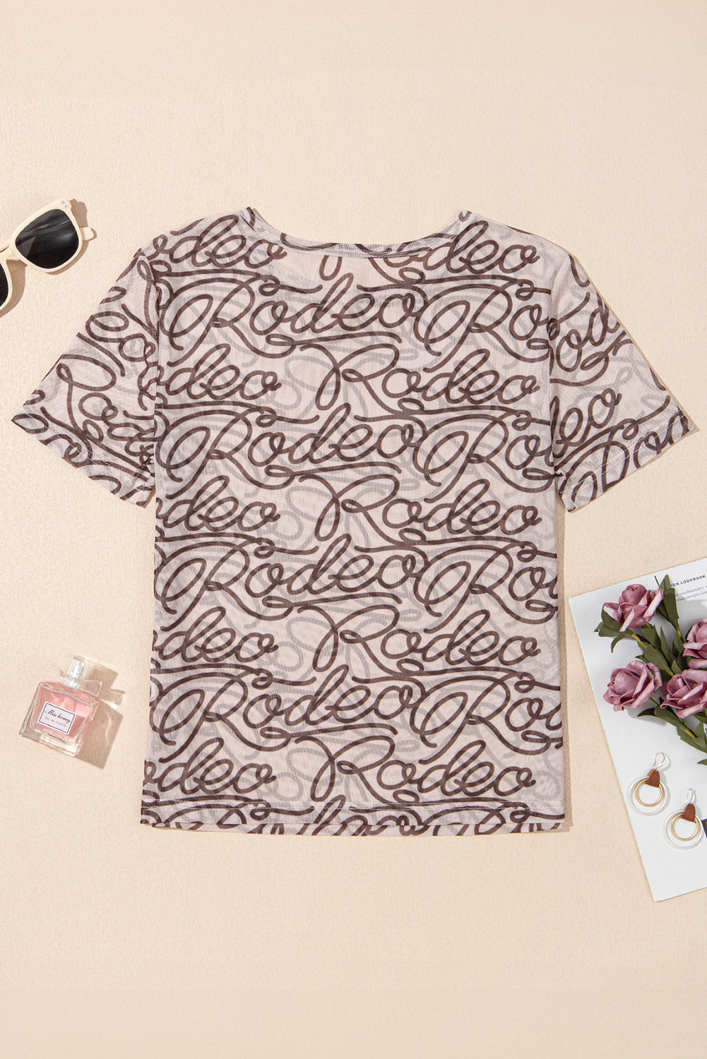Rodeo Round Neck Slim Fit Mesh T-Shirt