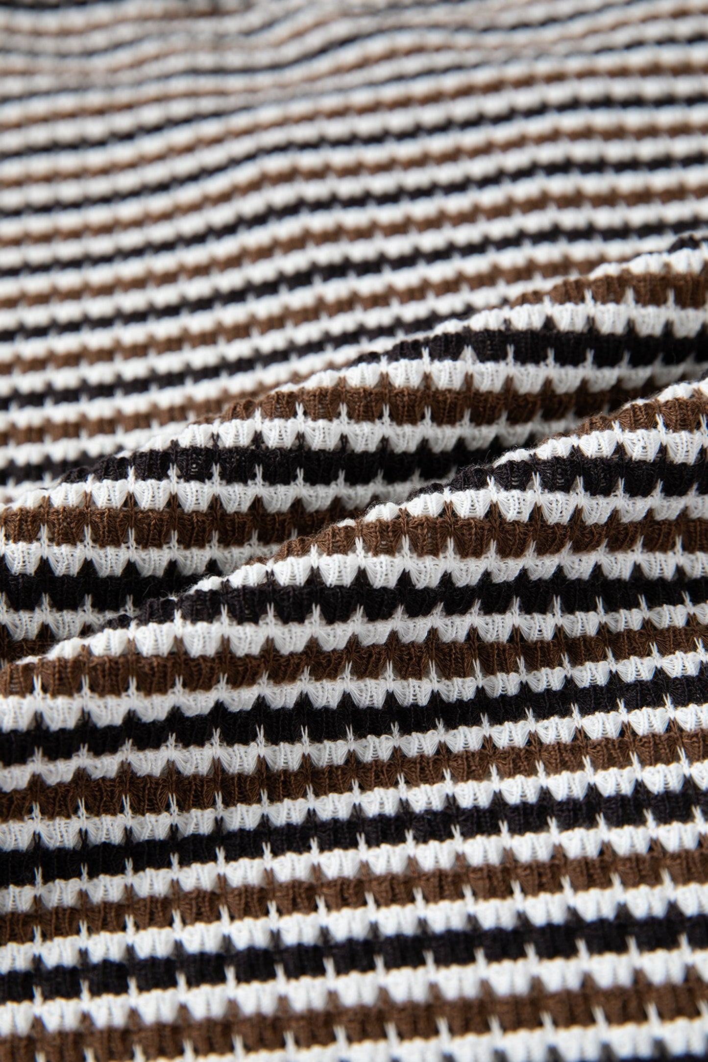 Stripe Textured Knit Long Sleeve T-Shirt