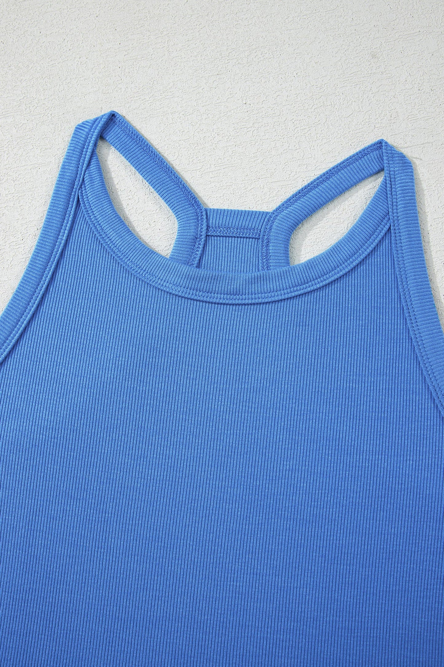 Solid Ribbed Tank Top & Sweatpants Set